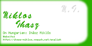 miklos ihasz business card